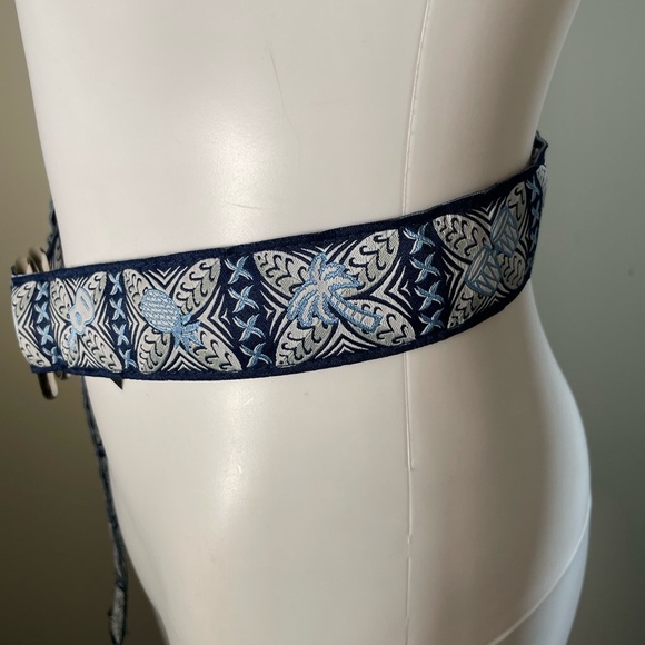 Punch USA Blue Hawaiian Theme Belt D Ring Ribbon Y2K Preppy Golf Blue One Size - Picture 6 of 11